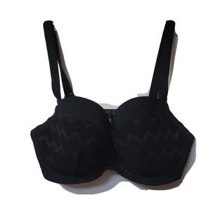 NWT Curvy Kate Size 32DDD Hi Voltage Balcony Bikini Black Wired Lycra Xtra Life